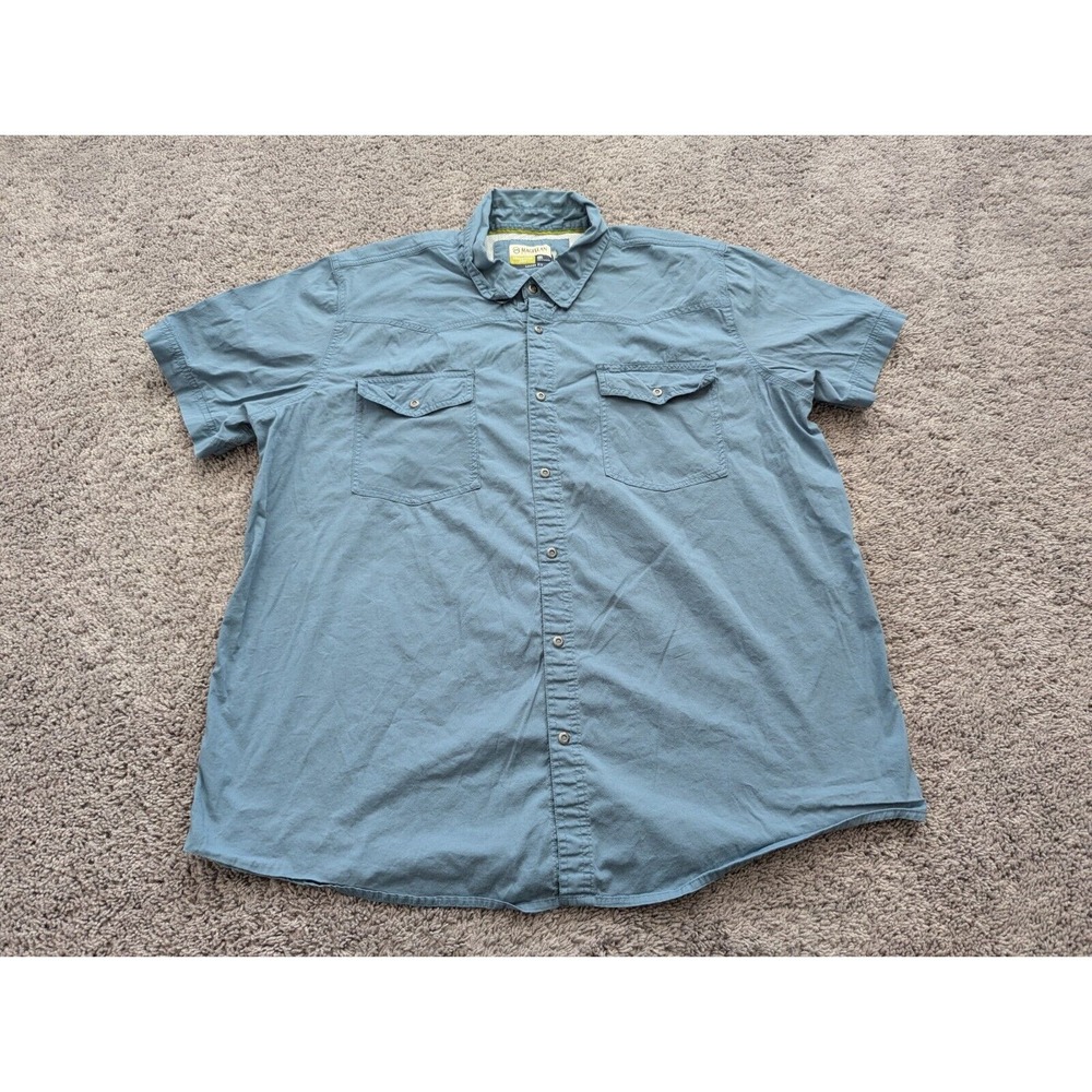 Magellan Outdoors Button Up Shirt Mens 2XL Blue Loose Fit‎ Fishing Outdoors